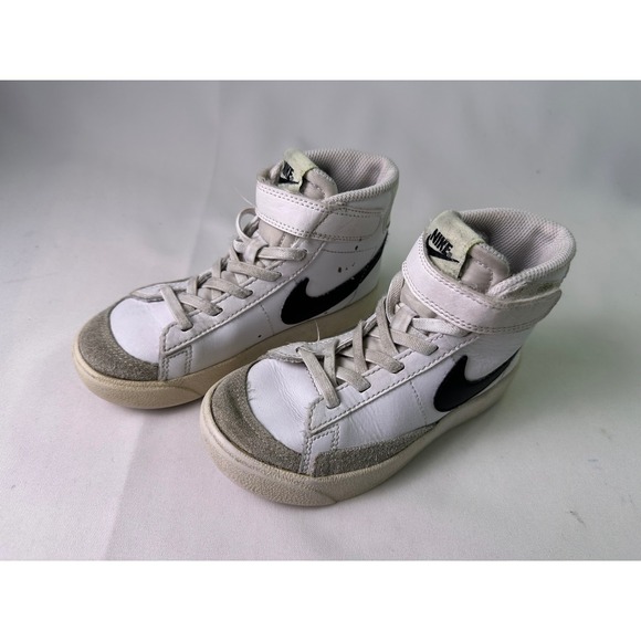 Nike Blazer Mid 77 TD White Black Volt DA4087-109 Toddler Size 11C Retro Sneaker - Picture 2 of 13